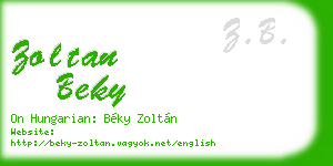 zoltan beky business card